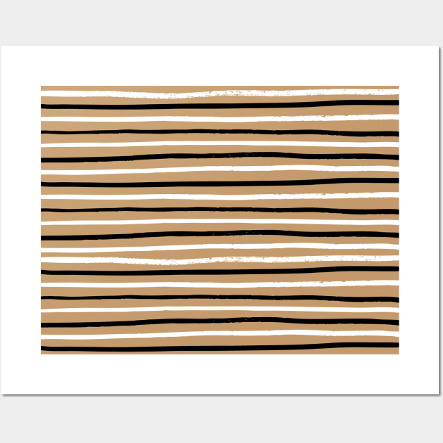 Brown Lines Pattern Wall Art by SomebodyArts